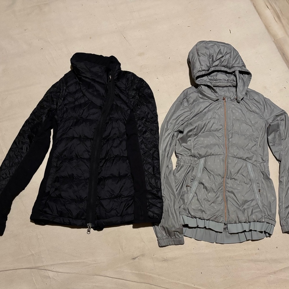 LULULEMON What The Fluff down Jacket Size 4 & spring fling puff 6
